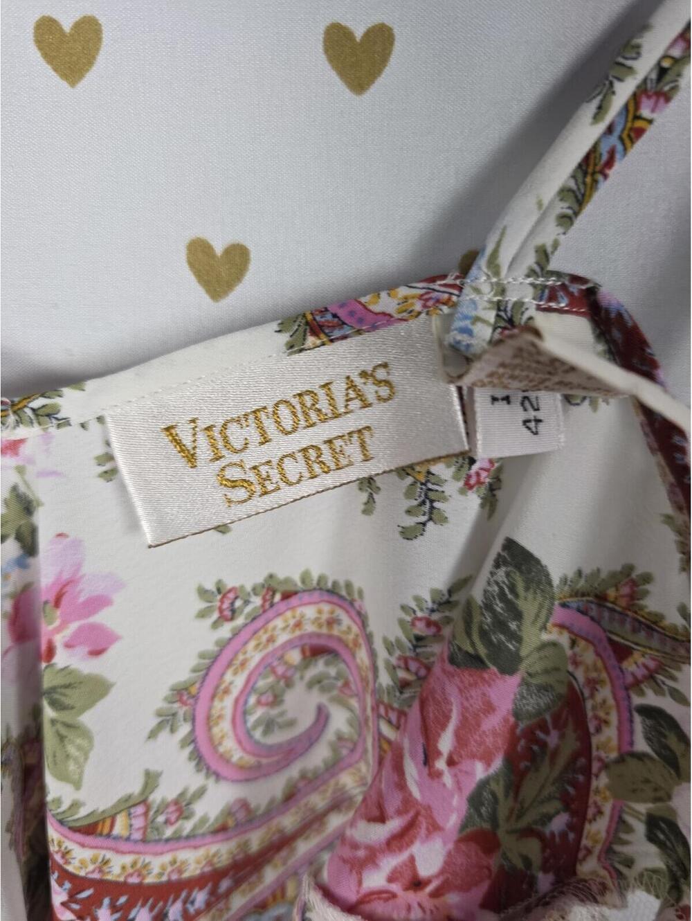 Victorias Secret Vintage Gold Label Floral Paisley Lace Chemise Nightgown Slip S - Picture 4 of 6